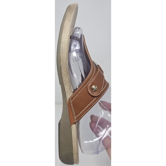 St John's Bay Women's Zion T-Strap Casual Sandal Size 12M Brown Faux Leather - Picture 6 of 11